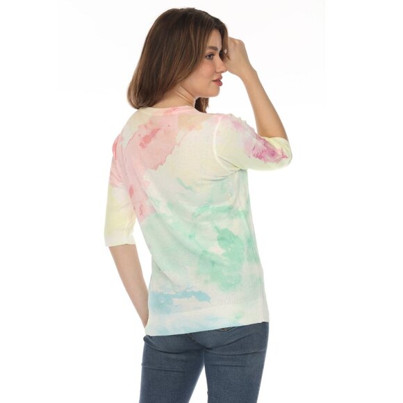 Pink and Green Cloud Blended Top - Picture 9 of 12